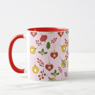 Mug Décorations de Noël Verdure festive Rose