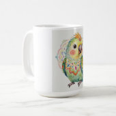 Mug Decorative Folk‑Art Parrot Illustration  (Devant gauche)