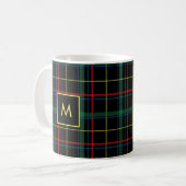 Mug Décoré d'un monogramme jaune noir vert rouge de (Devant gauche)