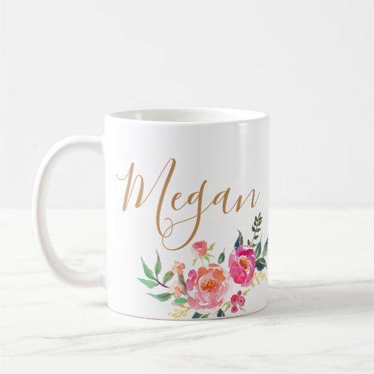 Mug décoré d'un monogramme nommé personnalisé aussi (Gauche)