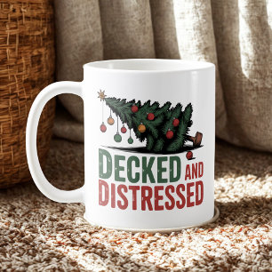 Mug Décoré et en détresse   Humour du chaos de Noël