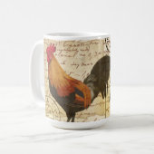 Mug Découpage Vintage Ephemera Farm Grange Rooster (Devant gauche)