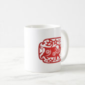 Mug Découpe chinoise de papier Zodiac Ox (Devant droit)