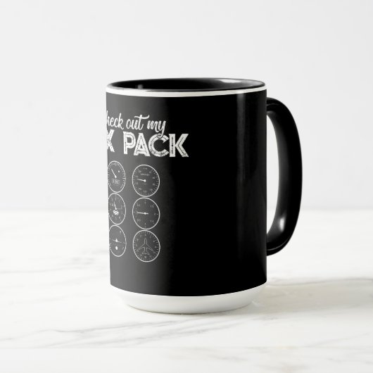 Mug Découvrez Mon Six Pack Pilote Aviation Drôle Gym F (Devant droit)