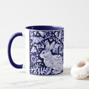 Mug Dedham Blue Rabbit, Classic Blue & White Design
