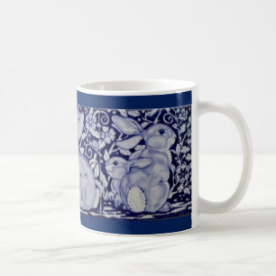 Mug Dedham Blue & White Rabbit Céramique Carrelage caf