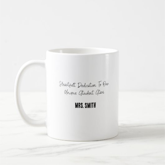 Mug Dédication Sincère à Nos Étoiles Étudiantes Unique (Gauche)