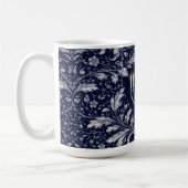 Mug Deep Navy Menorah William Morris Pattern (Gauche)