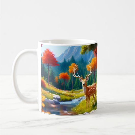 Mug Deer d'or debout dans la forêt-987679 (Gauche)