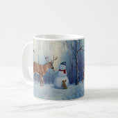 Mug Deer et Happy Snowman hiver de vacances scène (Devant gauche)