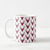 Mug Deer Plaid Dark Red Burgundy (Gauche)