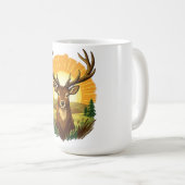 Mug Deer with Antlers Sunset Forest Hunter Gift (Devant droit)