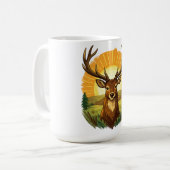 Mug Deer with Antlers Sunset Forest Hunter Gift (Devant gauche)