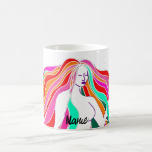 Mug Déesse aux cheveux longs multicolores Thunder_Cove