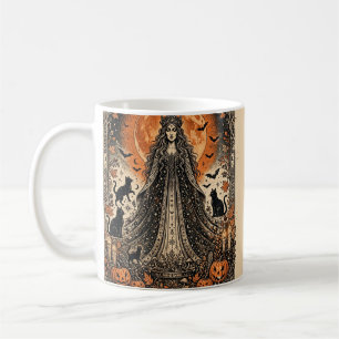 Mug Déesse d'Halloween Sorcière Gothique Vintage Chat
