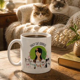 Mug Déesse folle des chats amusant