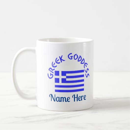 Mug Déesse grecque et drapeau de la Grèce (Gauche)