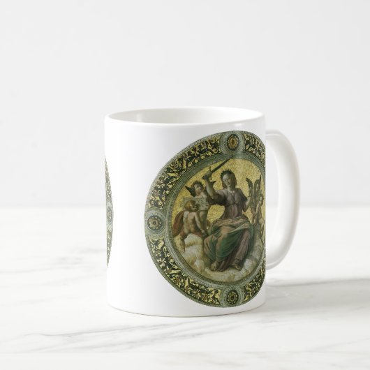 Mug Déesse romaine Justice avec les anges par Raphael (Devant droit)