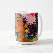 Mug Déesse tropicale - Art Pop Vibrant (Devant droit)