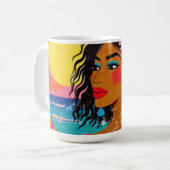 Mug Déesse tropicale - Art Pop Vibrant (Devant gauche)
