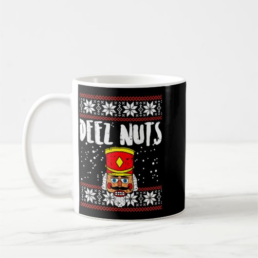 Mug Deez Nuts Nutcracker Funny Ugly Christmas Sweater (Gauche)