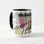 Mug Défi de tente de chiot d'homme de Michigander ! ! (Devant gauche)