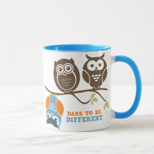 Mug Défi mignon de bande dessinée de hibou à être
