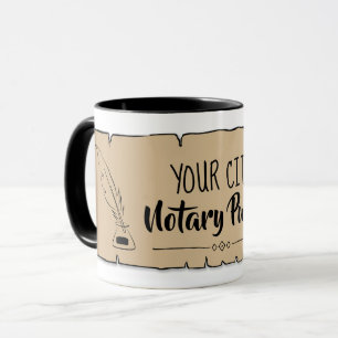 Mug Défilement public notaire Quill Votre ville Custom