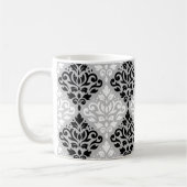 Mug Défiler Damask Big Ptn B&W sur Grey (Gauche)