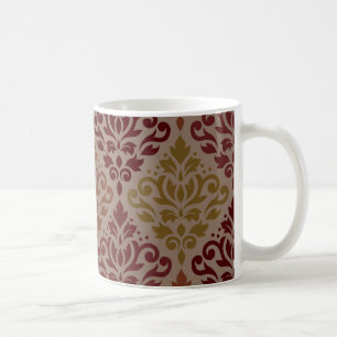 Mug Défiler Damask Lg Ptn Reds Orange Or Taupe