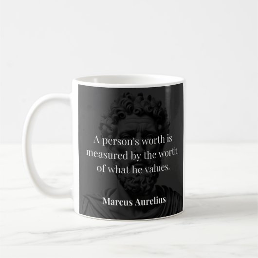 Mug Définir une valeur : Marcus Aurelius sur les valeu (Gauche)