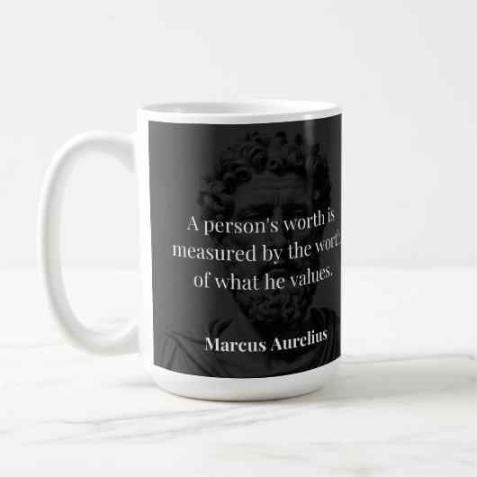 Mug Définir une valeur : Marcus Aurelius sur les valeu (Gauche)