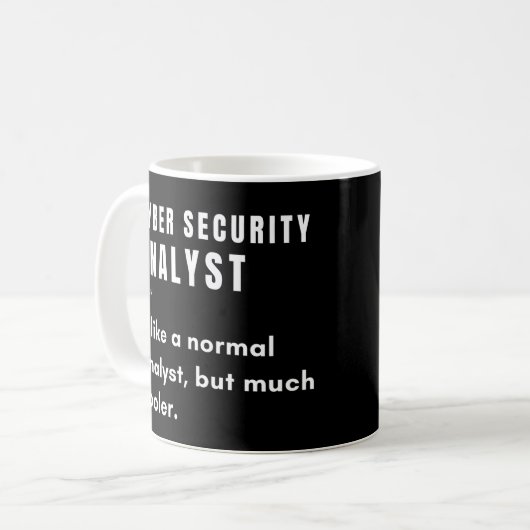 Mug Définition amusante de la cybersécurité (Devant gauche)