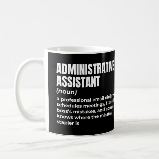 Mug Définition amusante de l'assistant administratif (Gauche)