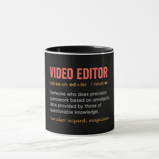 Mug Définition amusante de l'Éditeur vidéo (Centre)