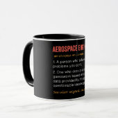 Mug Définition amusante de l'ingénieur aérospatial (Devant gauche)