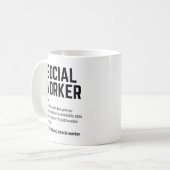 Mug Définition amusante du dictionnaire du travailleur (Devant gauche)