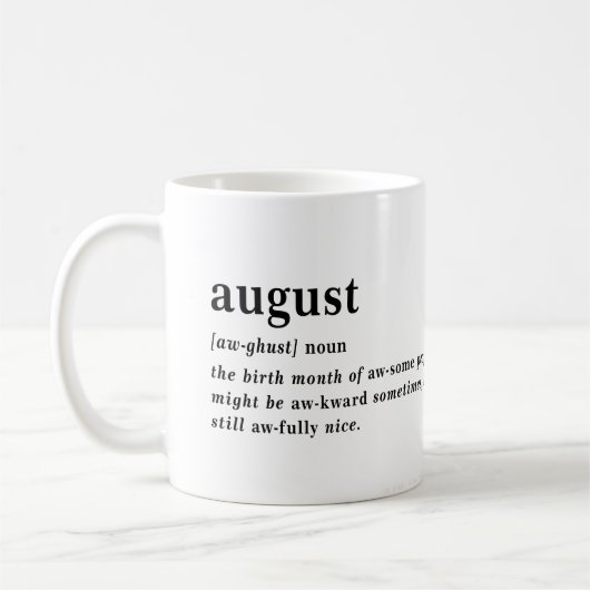 Mug Définition d'août Anniversaire (Gauche)