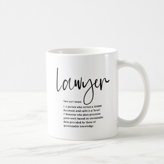 Mug Définition d'Avocat Drôle Écriture Moderne (Droite)