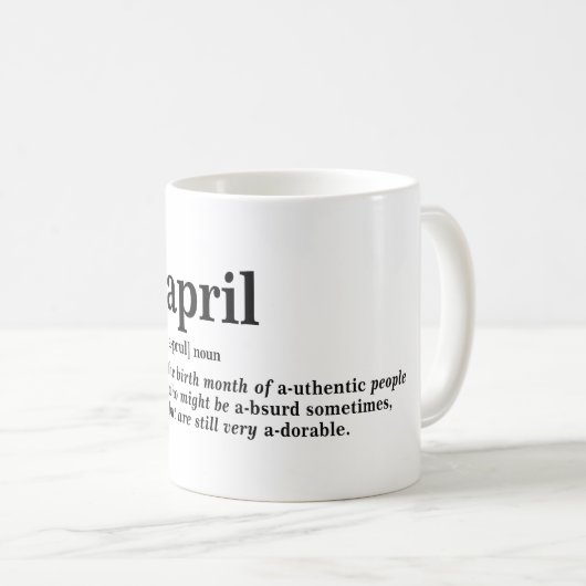 Mug Définition d'avril (Devant droit)