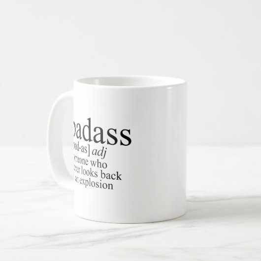 Mug Définition de Badass (Devant gauche)