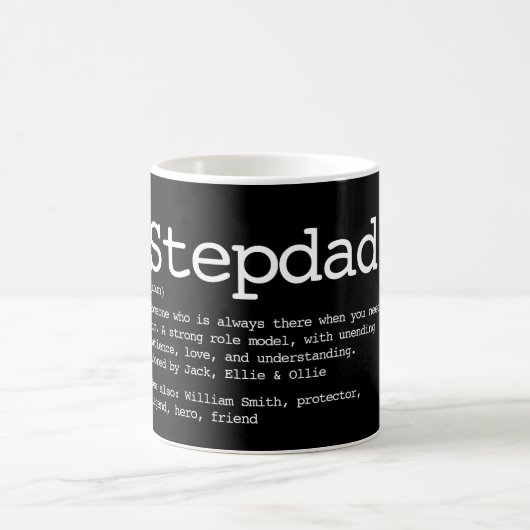 Mug Définition de beau-père noir et blanc (Centre)