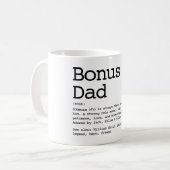 Mug Définition de beau-père, papa bonus noir et blanc (Devant gauche)