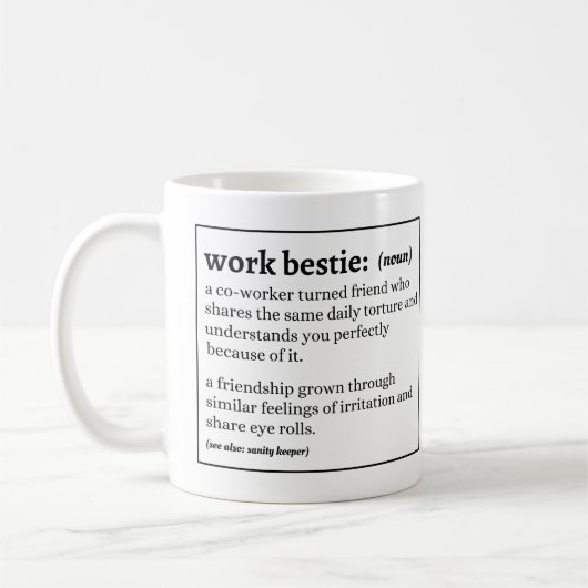 Mug Définition de Bestie de travail (Gauche)