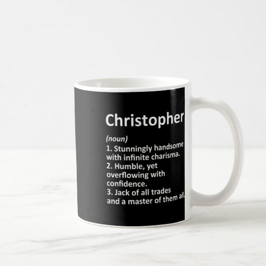 Mug Définition de Christopher Nom Personnalisé Drôle d (Droite)