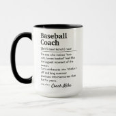 Mug Définition de coach de baseball personnalisée avec (Gauche)