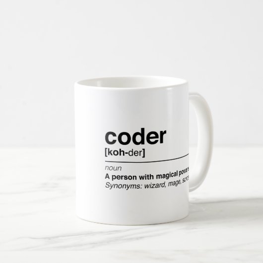 Mug Définition de codeur (Devant droit)