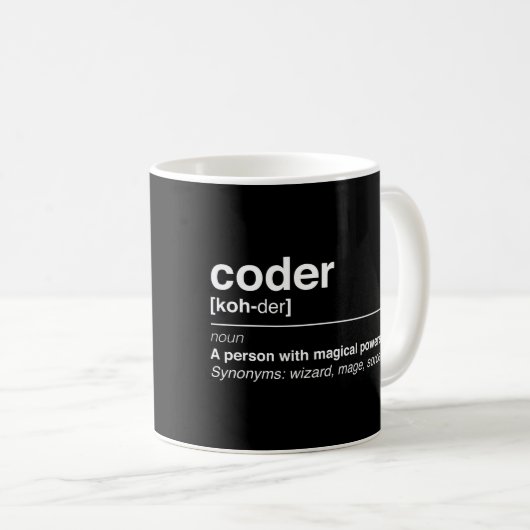 Mug Définition de codeur (Devant droit)