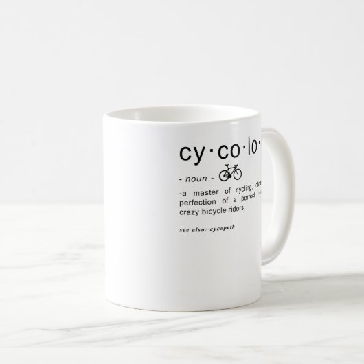 Mug Définition de cyclologue Addict amusant à vélo (Devant droit)