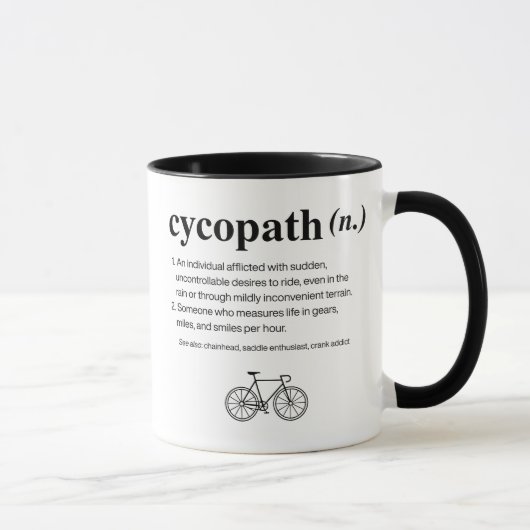 Mug Définition de Cycopathe cycliste (Droite)